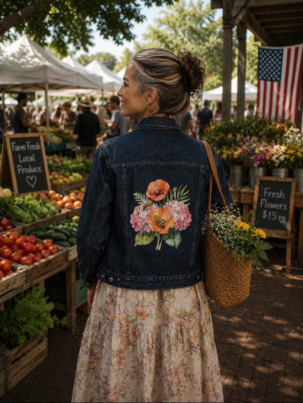Upcycled | Old Navy | Women's L | Bird & Blossom Boutique Style | Jean Jacket
